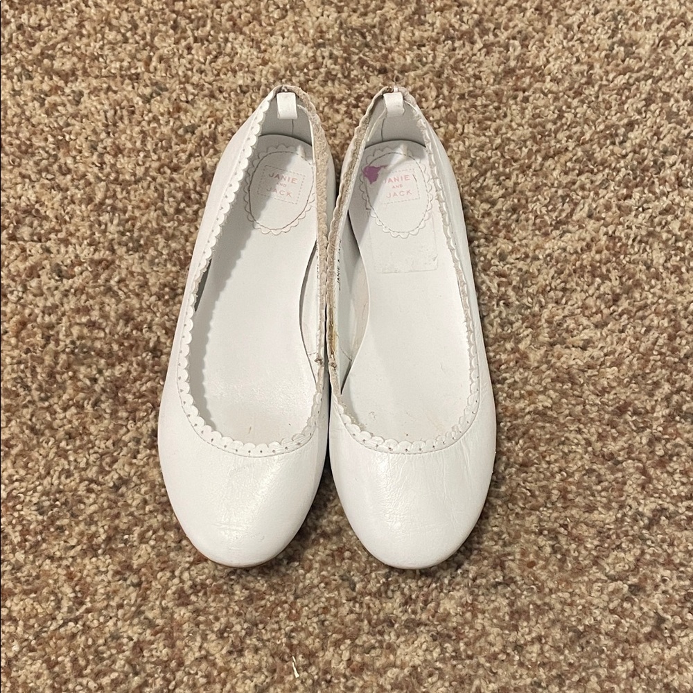 Janie and Jack Girls White Ballet Flats